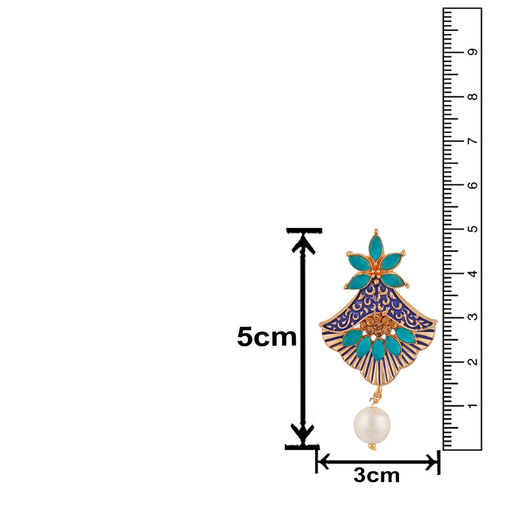 Meenakari Work Floral Dangler Earrings