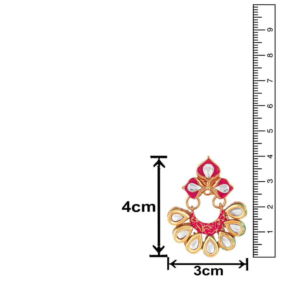 Traditional Floral Chandbali Meenakariwork Earrings