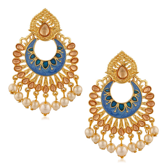 Meenakari Work Traditional Dangle Drop Earrings