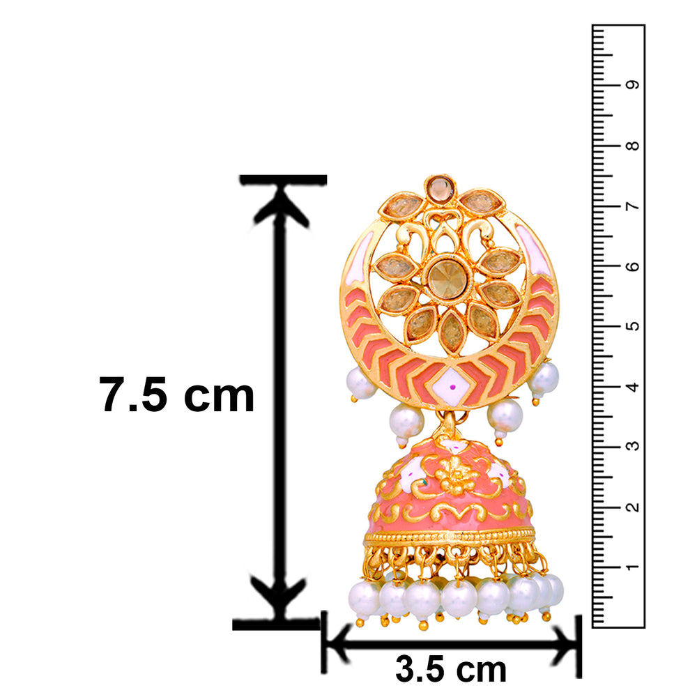 Meenakari Work Enamelled Jhumki Earrings