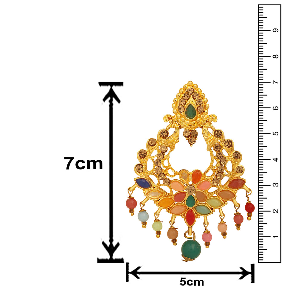 Floral Crystal Dangler Earrings