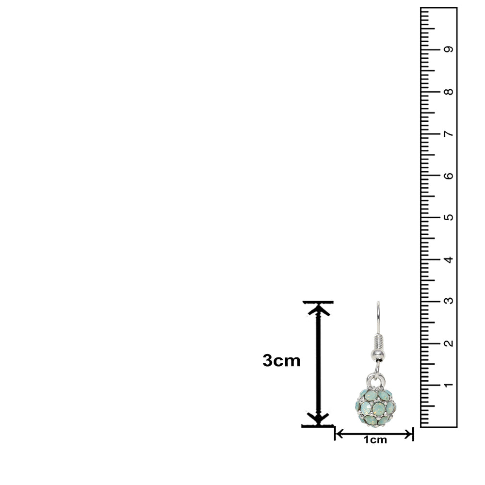 Royal Sparklers Green Crystals Ball Earrings