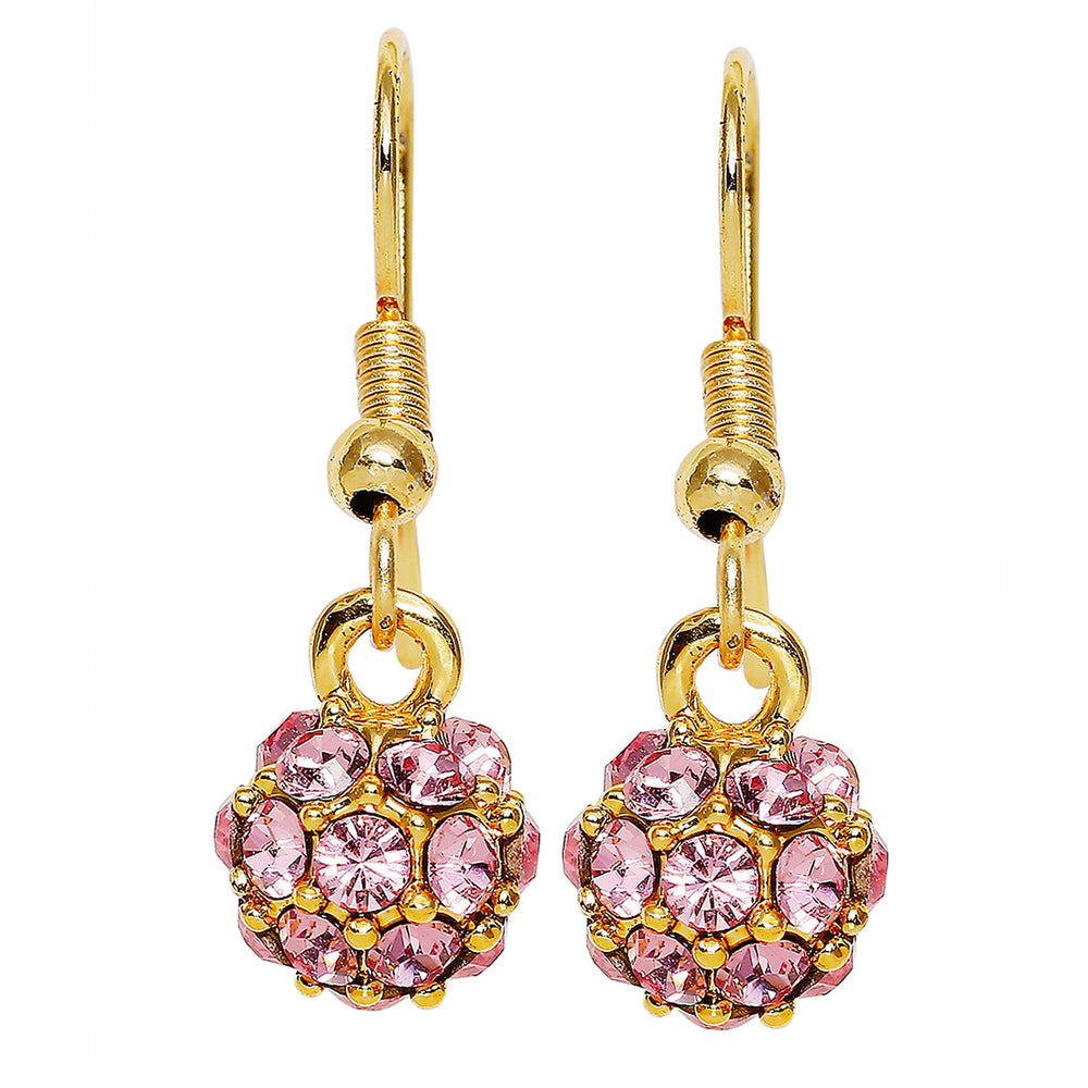 Royal Sparklers Green Crystals Ball Earrings
