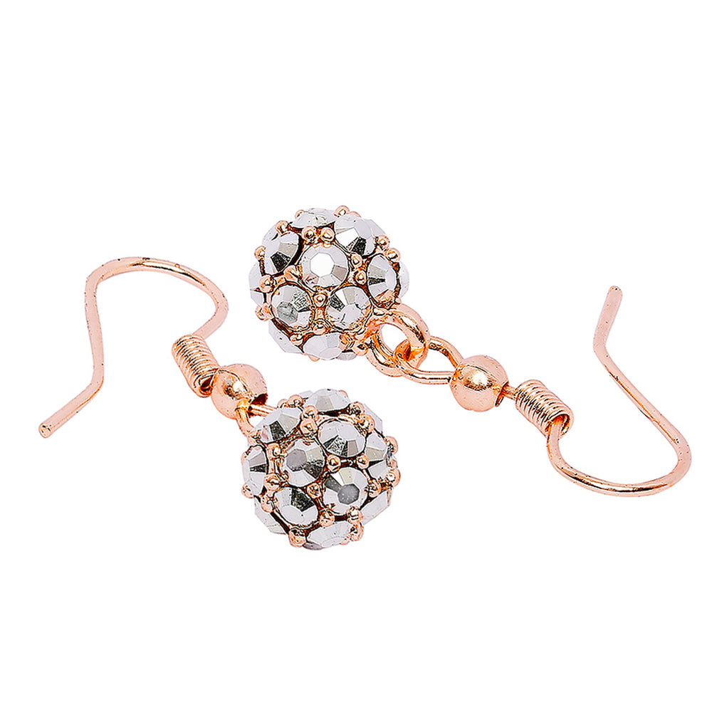 Royal Sparklers Green Crystals Ball Earrings