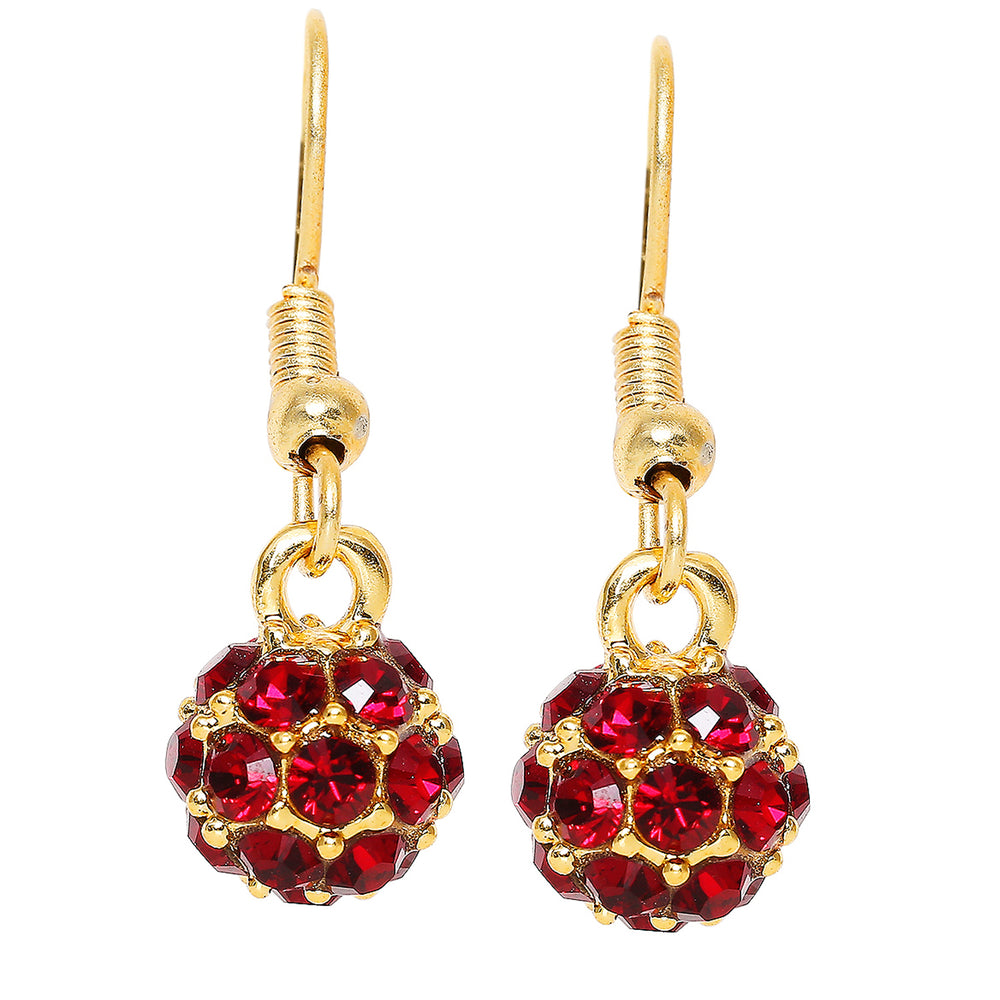 Royal Sparklers Green Crystals Ball Earrings