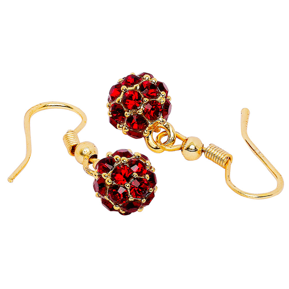 Royal Sparklers Green Crystals Ball Earrings