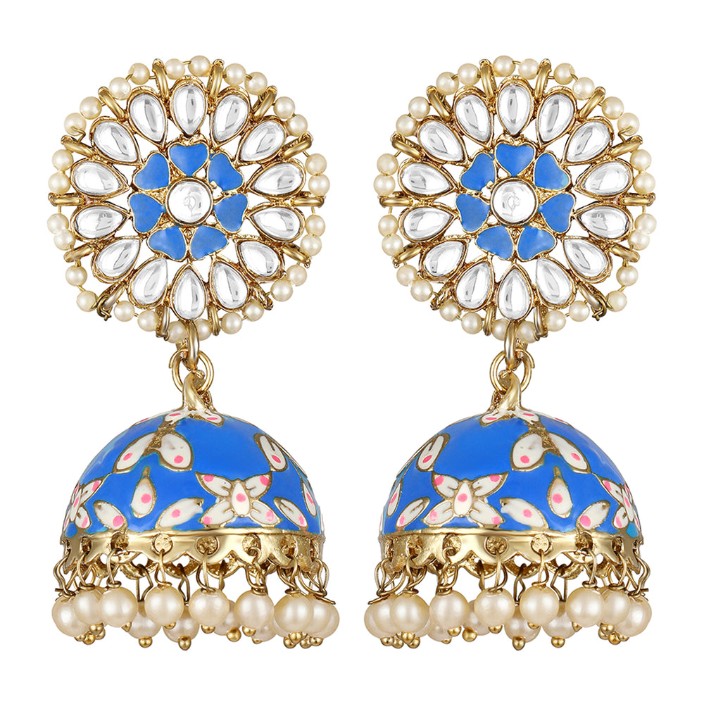 Meenakari Work Enamelled Jhumka Traditional Earings