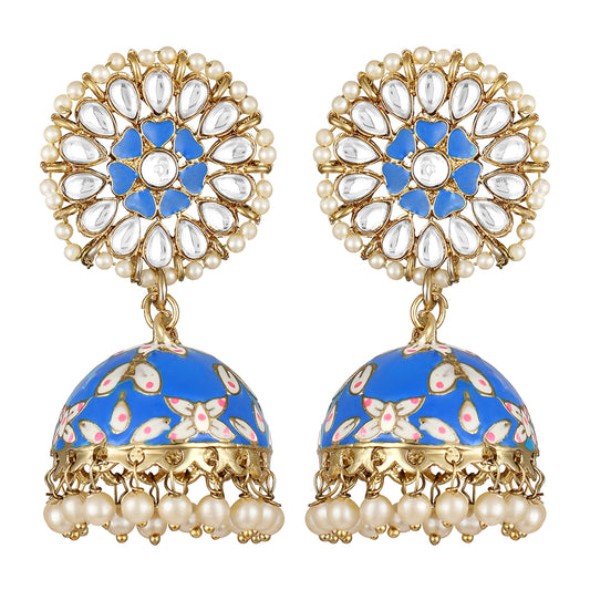 Meenakari Work Enamelled Jhumka Traditional Earings