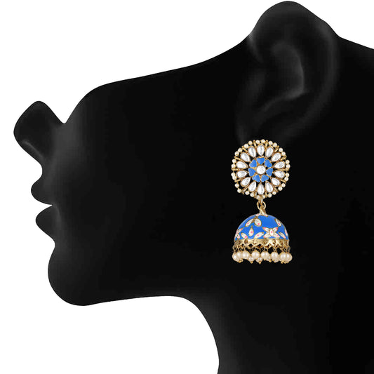 Meenakari Work Enamelled Jhumka Traditional Earings