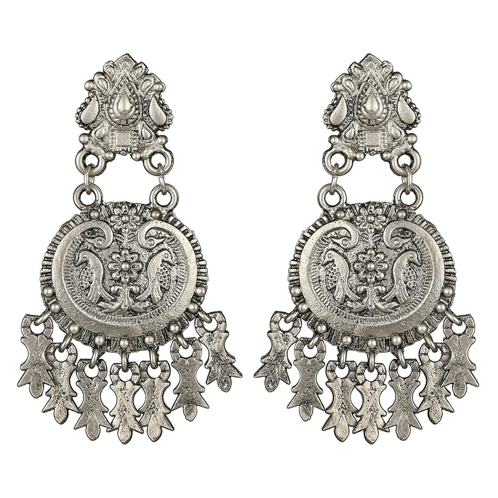 Bird Shaped Encraved Dangler Earring