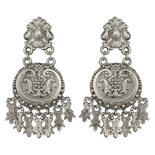 Bird Shaped Encraved Dangler Earring