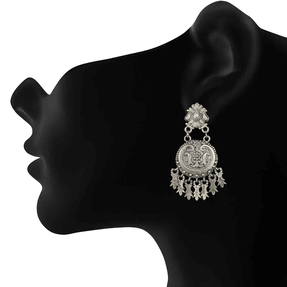 Bird Shaped Encraved Dangler Earring