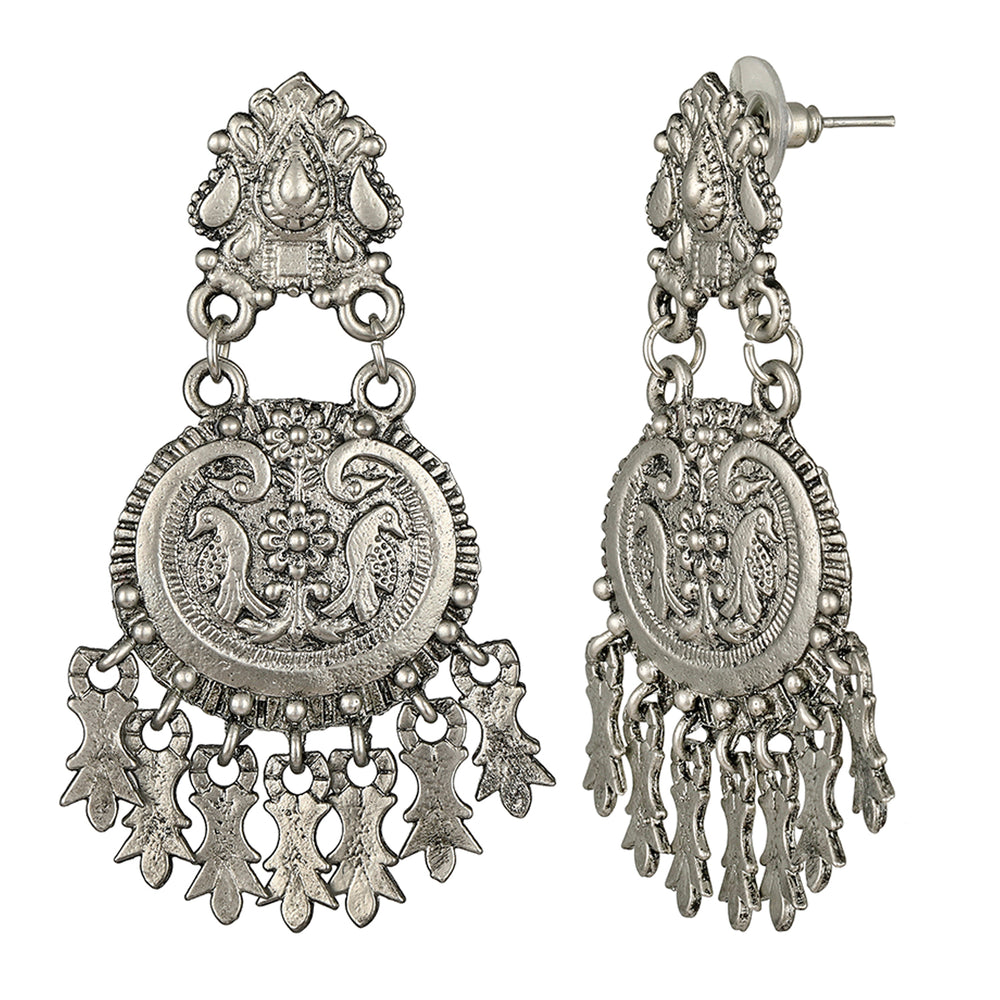 Bird Shaped Encraved Dangler Earring