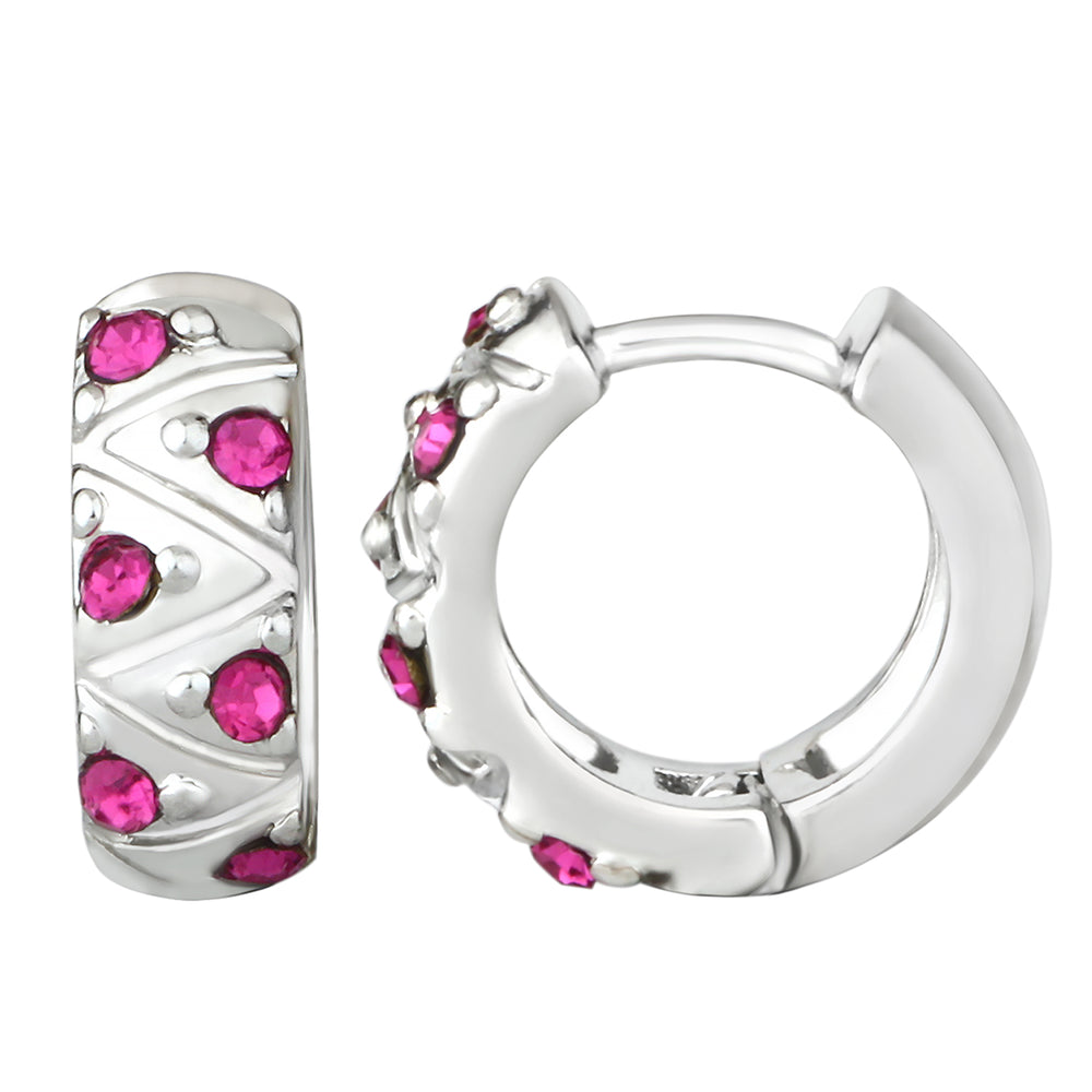 Running Zigzag Lines Hoop Bali Earrings