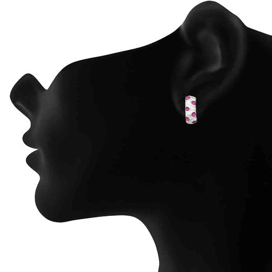 Running Zigzag Lines Hoop Bali Earrings