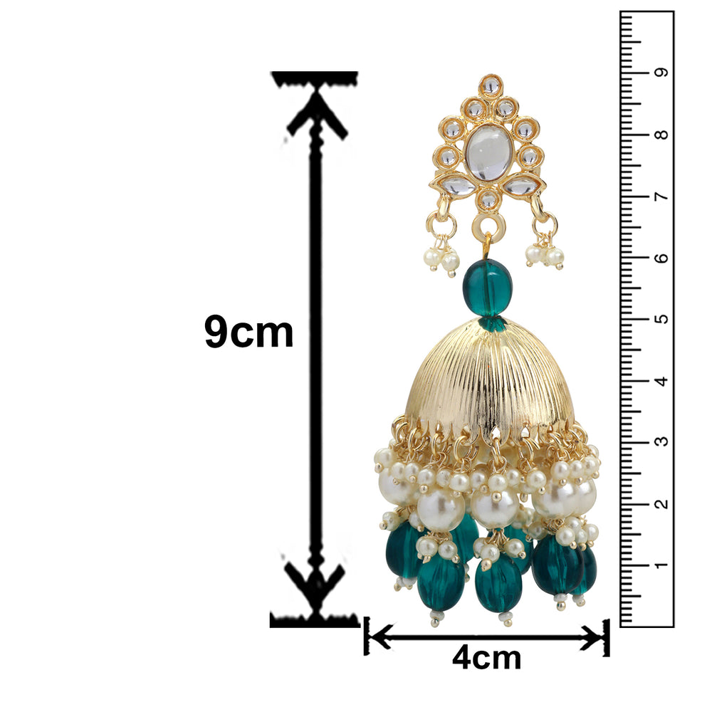 Green Tone Traditional Ethnic Jhumki Earring