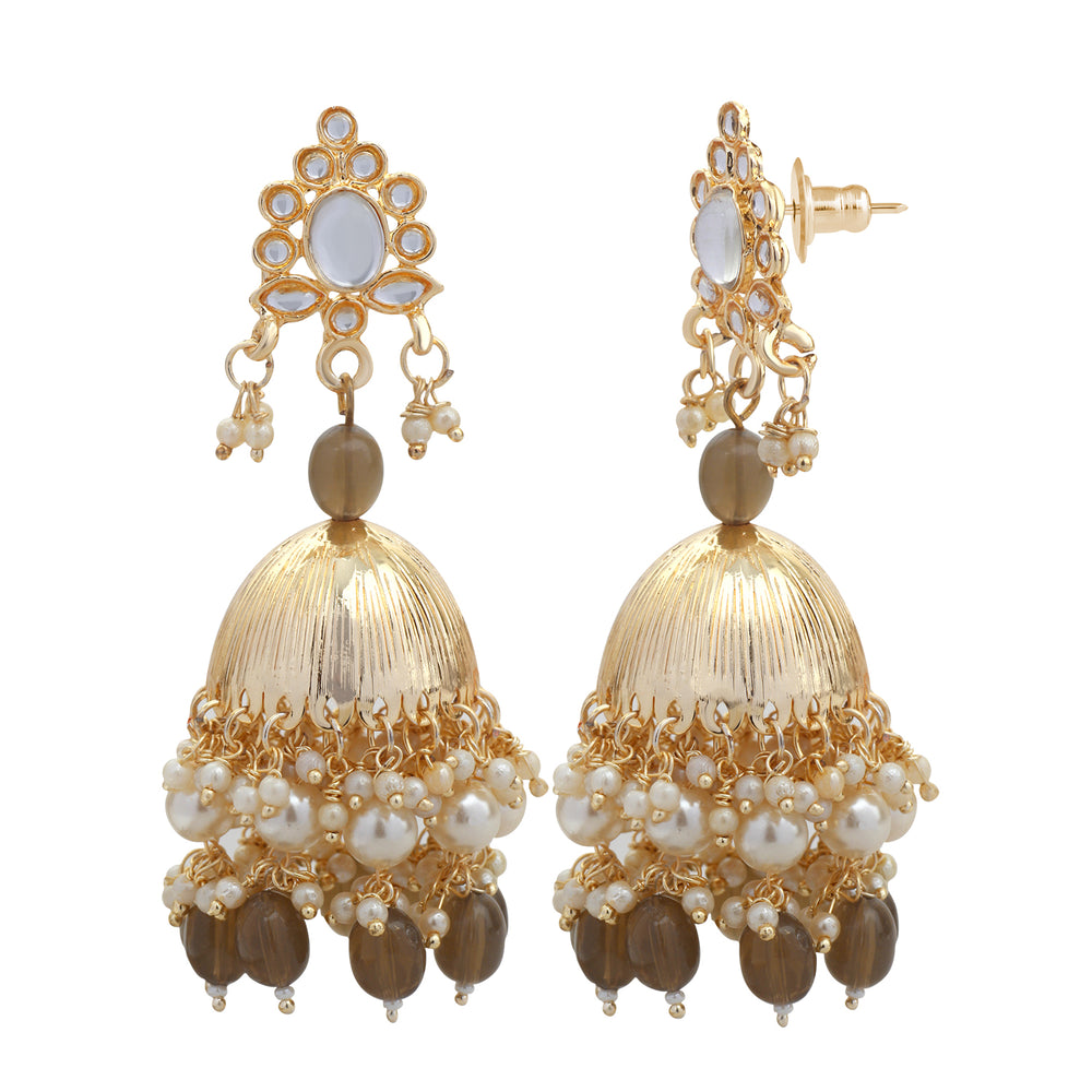 Green Tone Traditional Ethnic Jhumki Earring