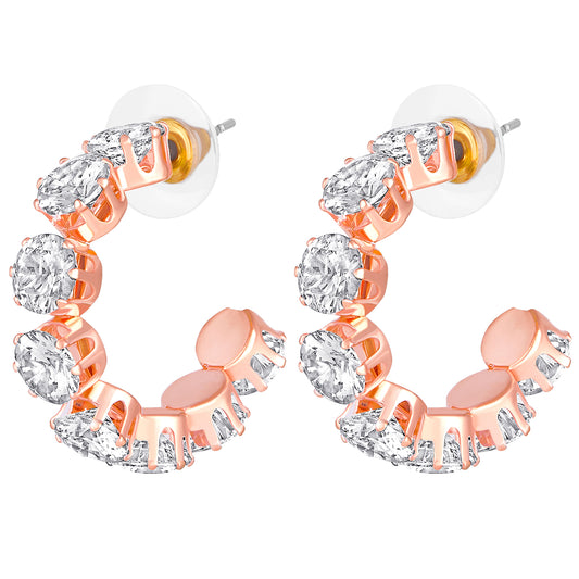 Shiny Half Bali Hoop Earrings