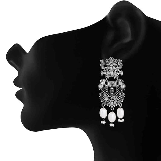 Peacock Theme Dangle and Drop Traditional Indian Earrings