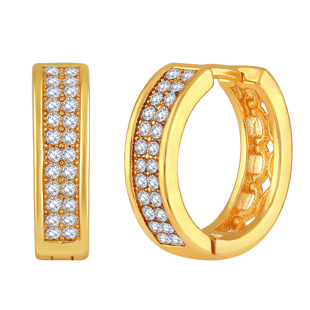 Double Line White Crystals Mens Bali