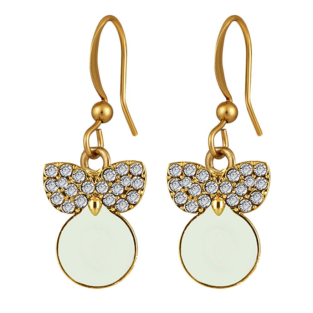 Red Meenakari Work and Crystals Cute Earrings