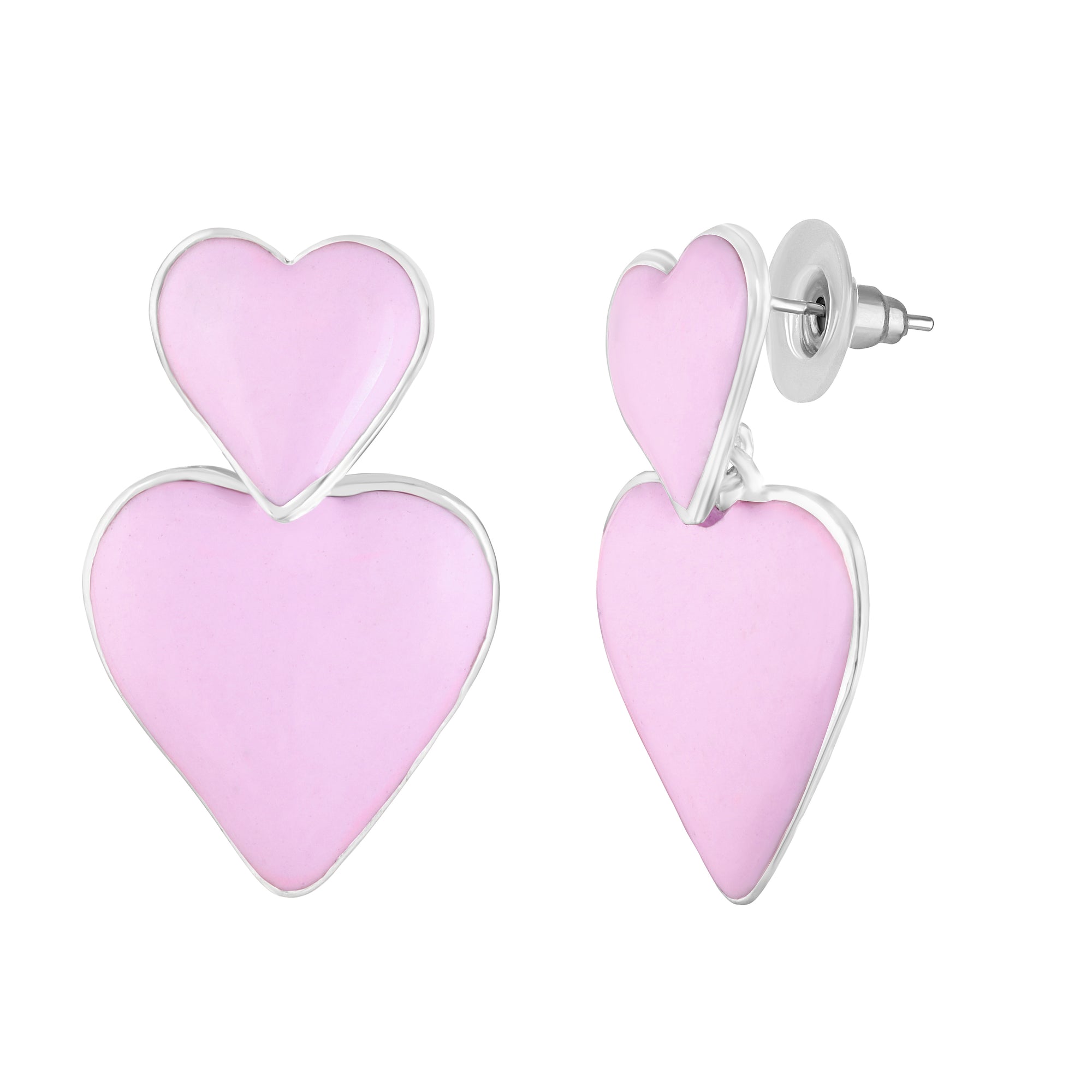 Dual Heart Drop Earrings