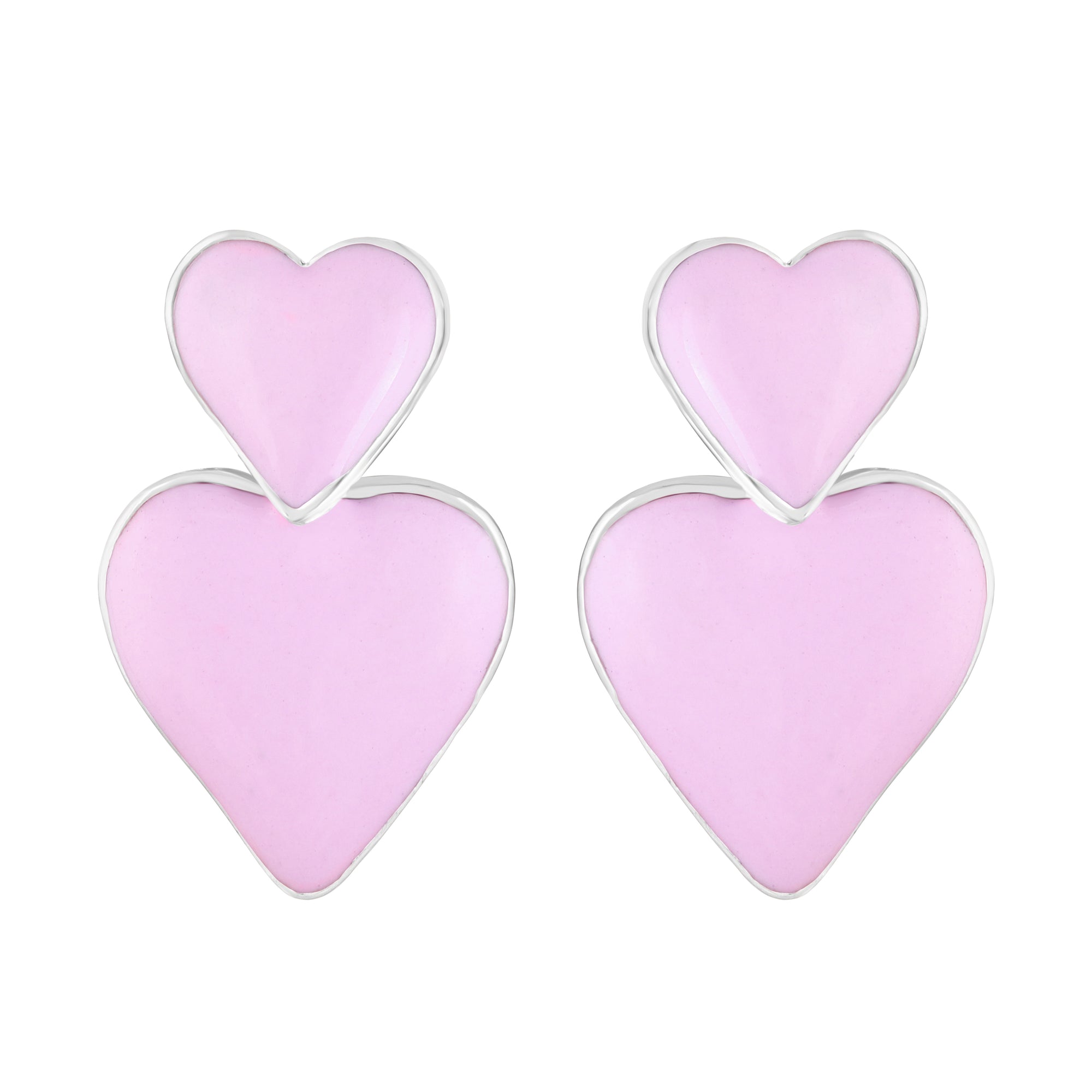 Dual Heart Drop Earrings