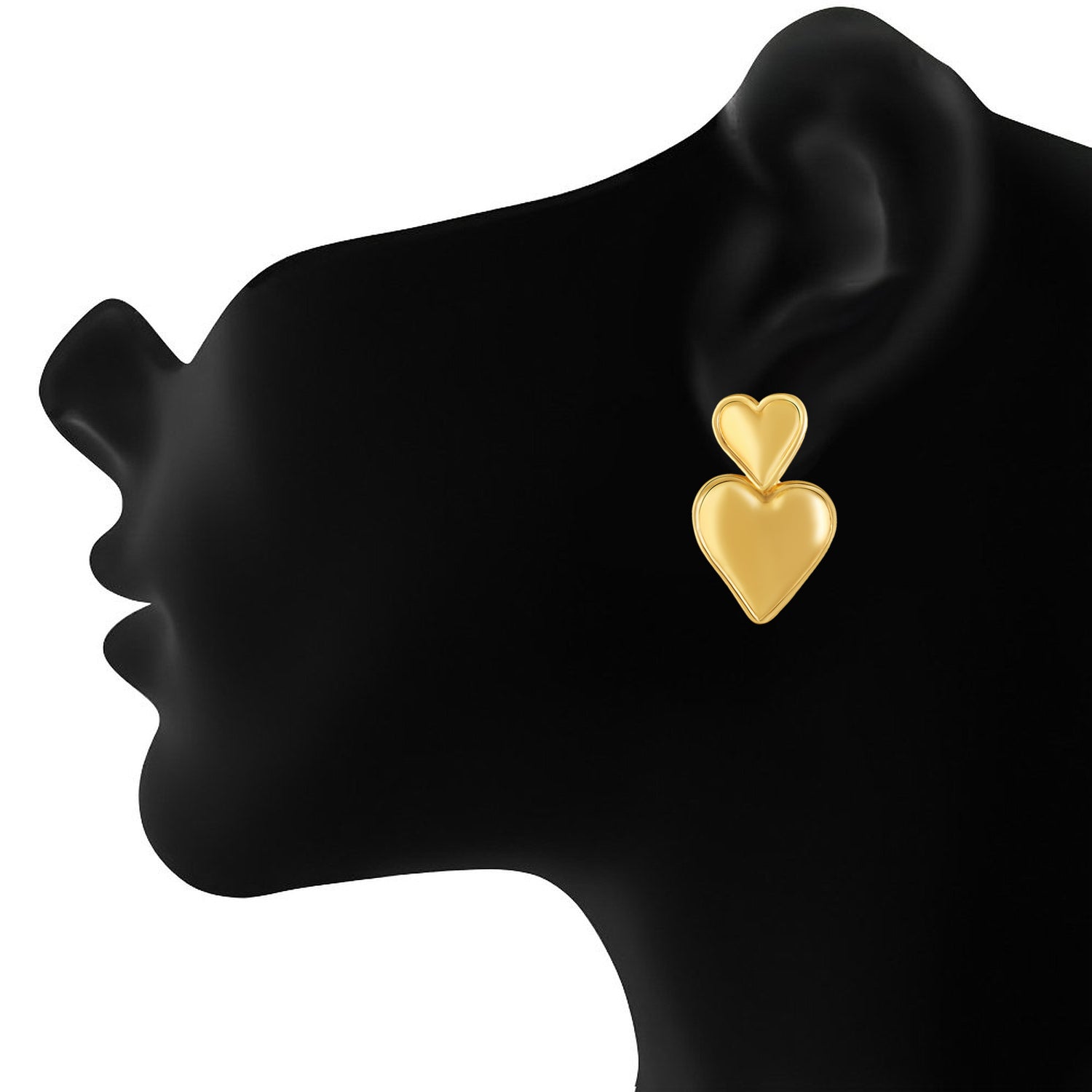 Dual Heart Drop Earrings