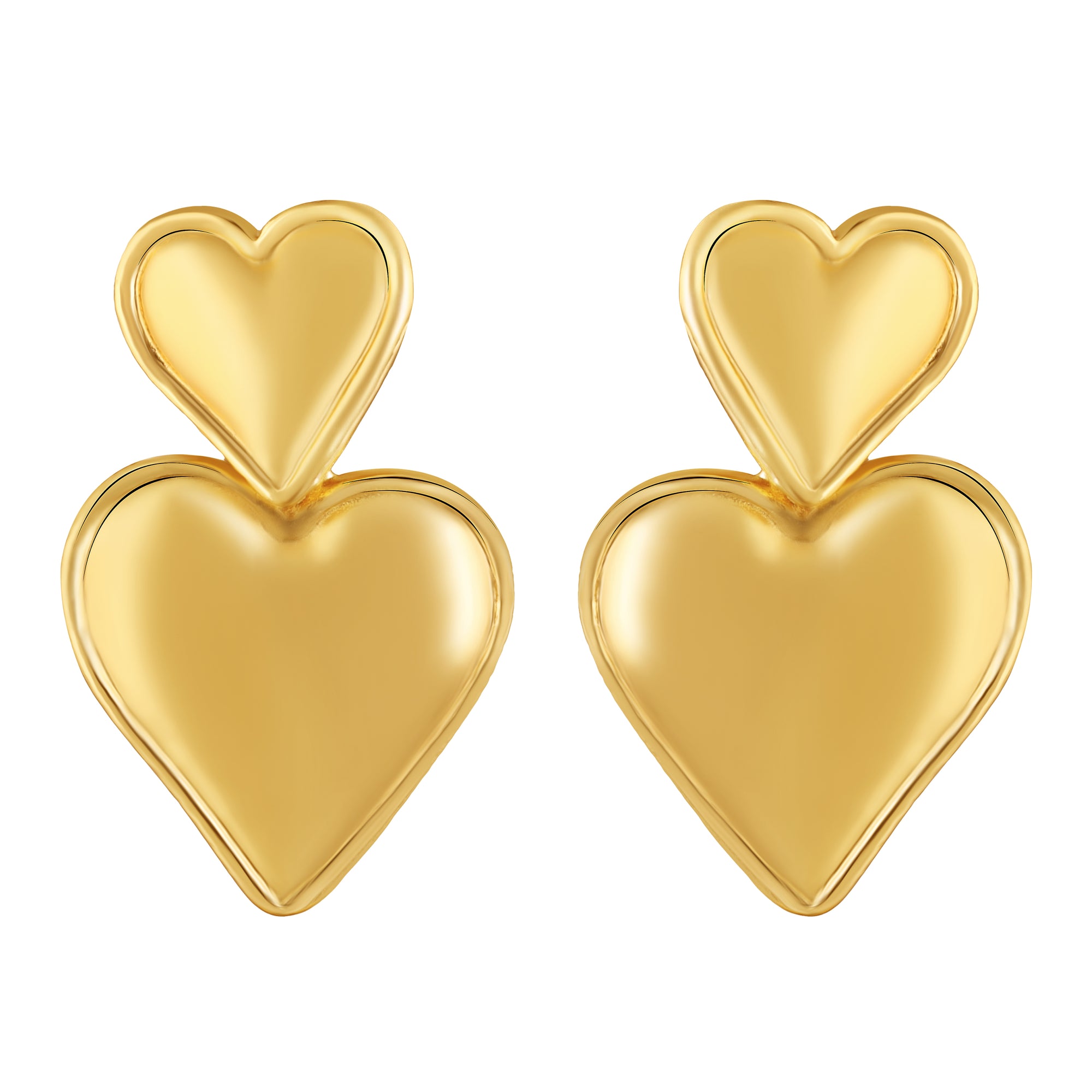 Dual Heart Drop Earrings