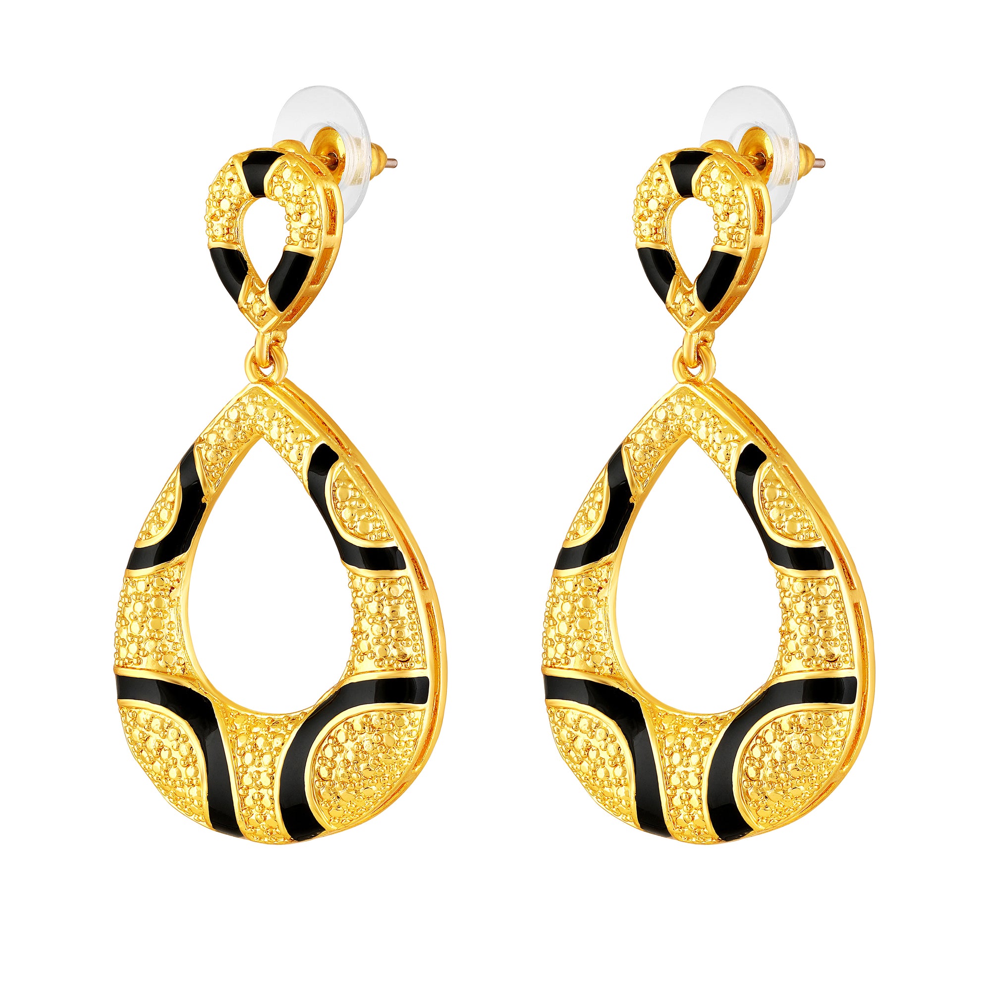 Meenakari Enamel Water Drops Retro Style Dangle Drop Earrings