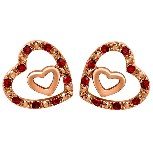 Dual Heart Stud Earrings