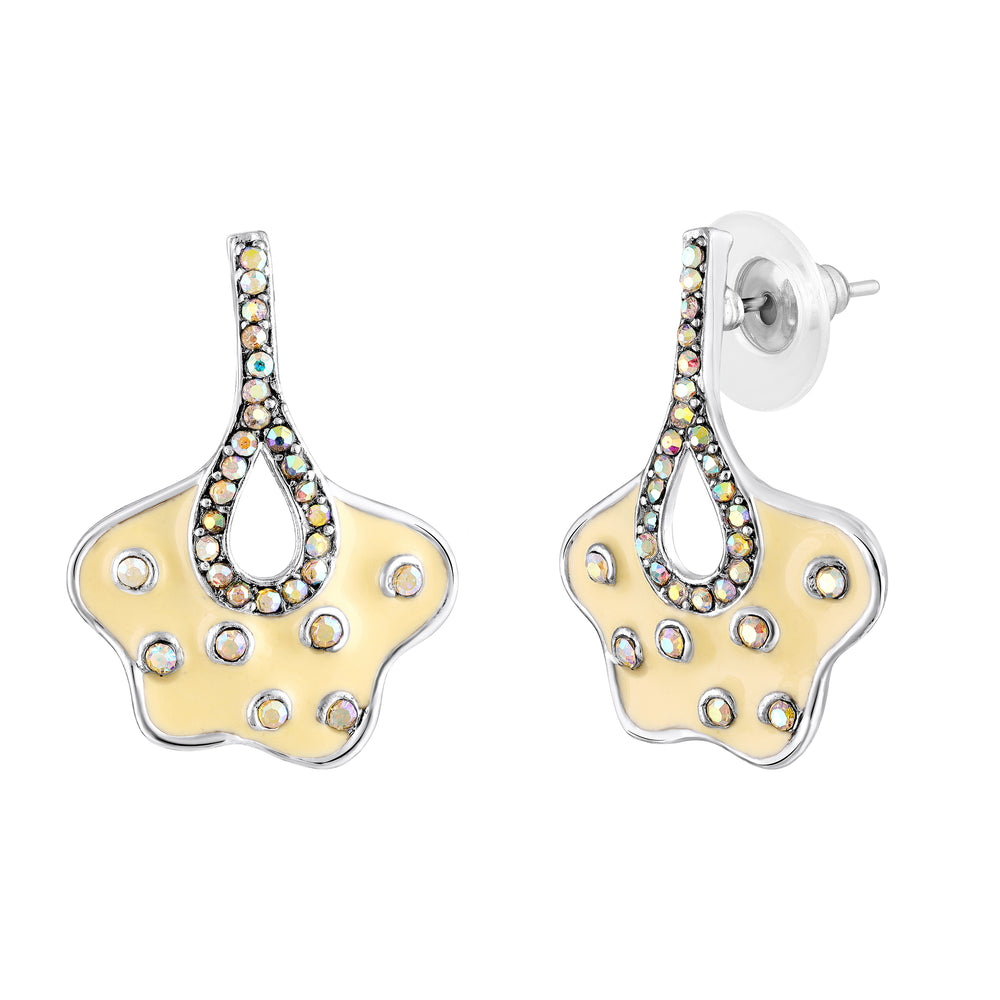 Green Meenakari Work Floral-Fan Shape Dabgler Earrings