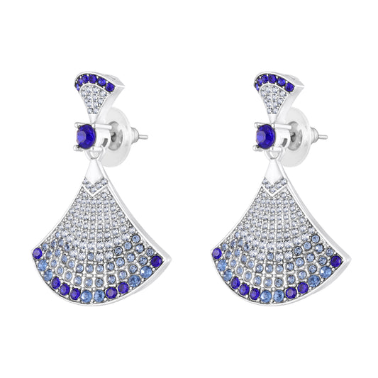 Gradient Big Skirt Dangler Earrings