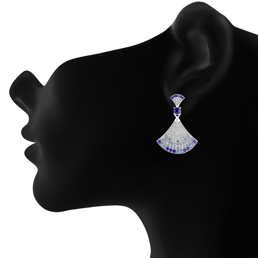Gradient Big Skirt Dangler Earrings