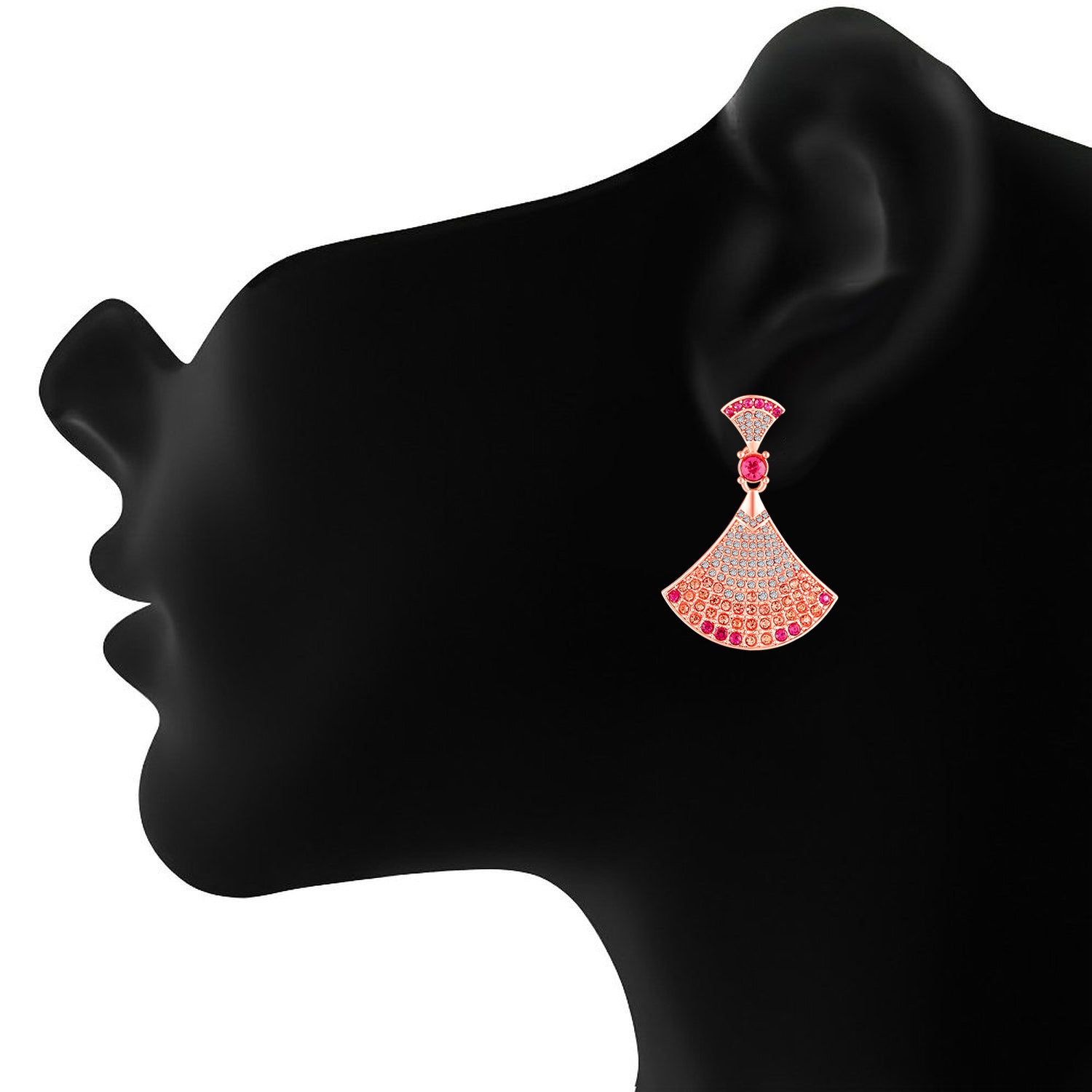 Gradient Big Skirt Dangler Earrings