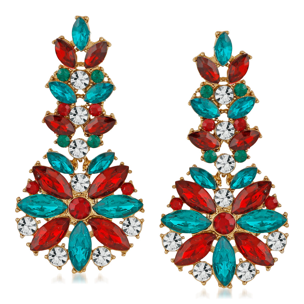 Gleaming multicolour Crystal Dangler Earrings