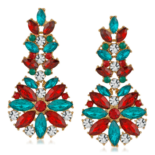 Gleaming multicolour Crystal Dangler Earrings