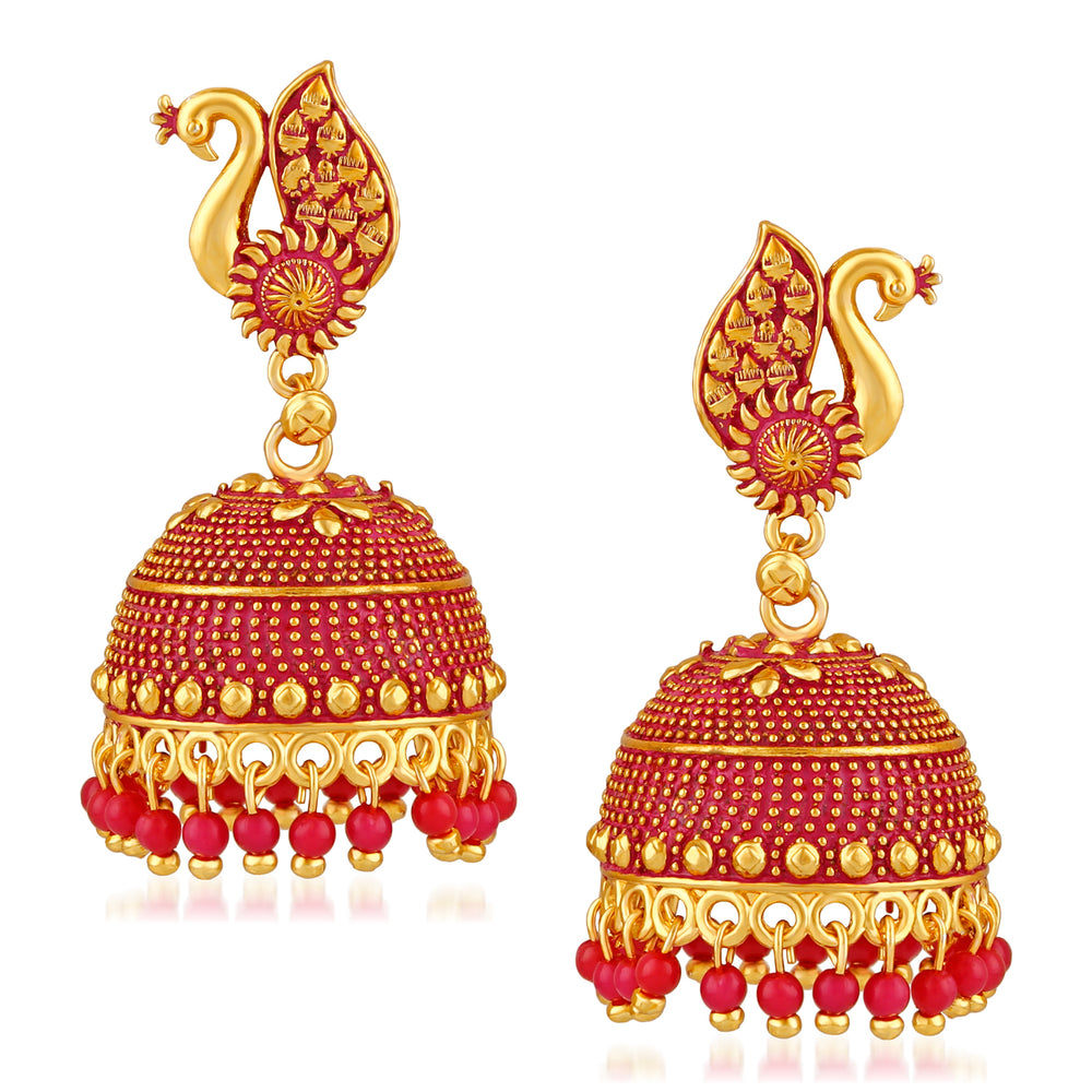 Peacock shaped jhumka styled Earrings