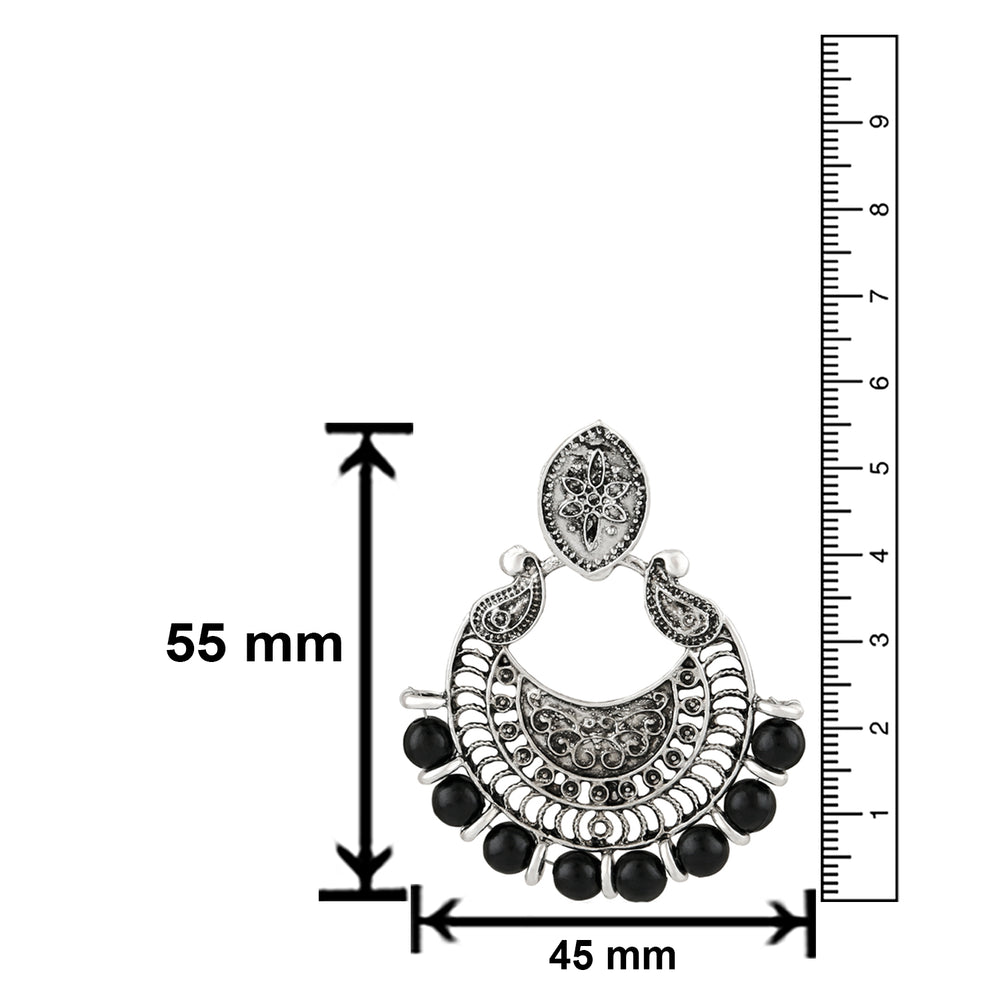 Alluring Bali styled Earrings with black beads