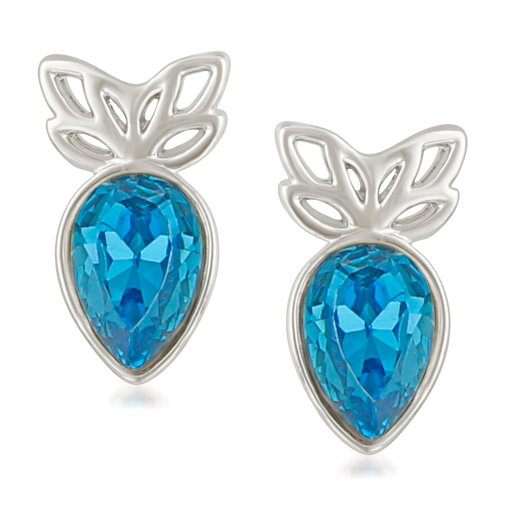 Inverted Pear Solitaire Crystal Earrings