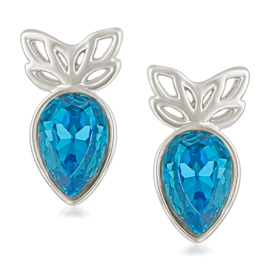 Inverted Pear Solitaire Crystal Earrings