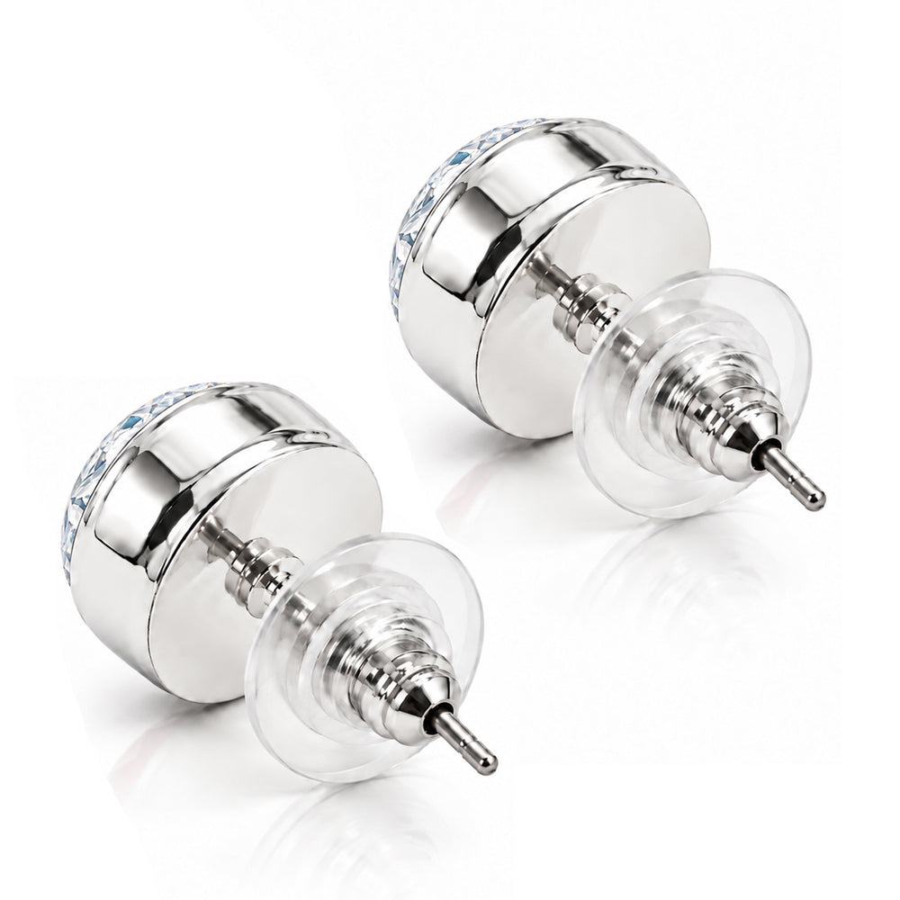 Classic Round Solitaire CZ Men's Stud Earring Pair