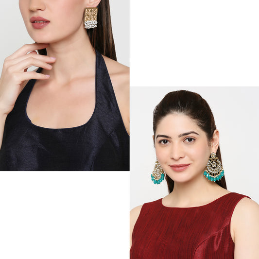 Combo of 2 Pairs of Traditional Dangler Earrings