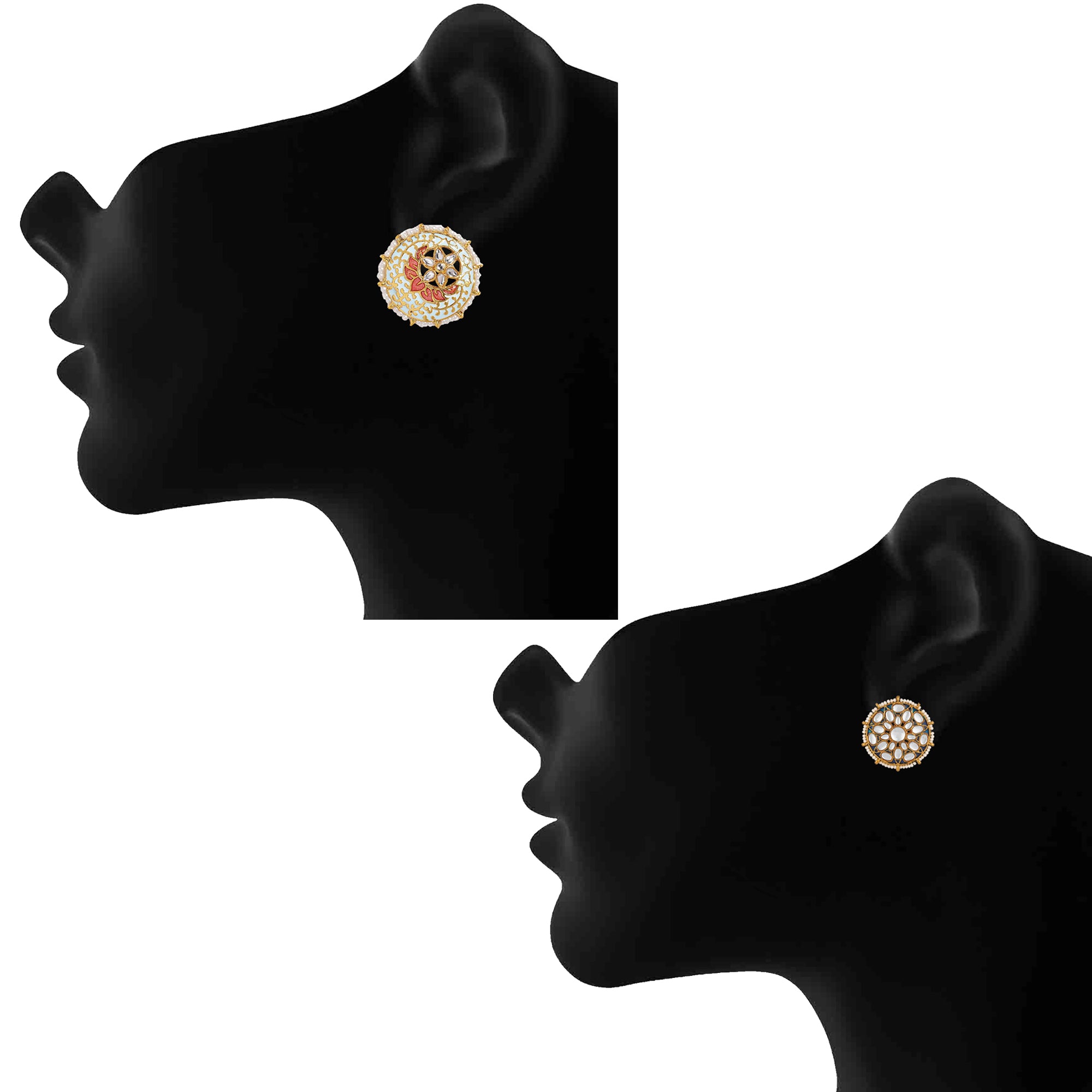 Combo of 2 Pairs of Traditional Round Circular Earrings