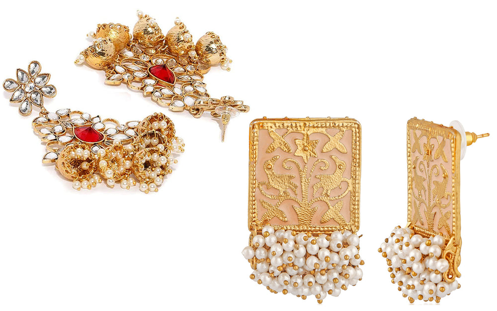 Combo of 2 Pairs of Traditional Dangler Earrings