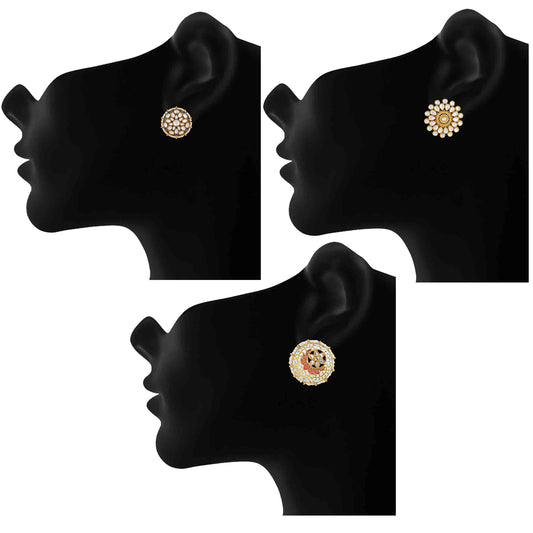Combo of 2 Pairs of Traditional Round Shaped Dangler Earrings