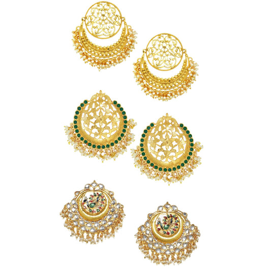 Combo of 3 Pairs of Traditional Dangler Earrings