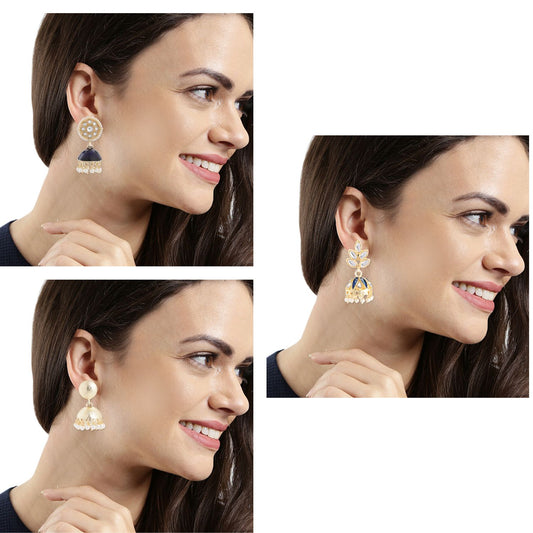 Combo of 3 Pairs of Traditional Dangler Earrings