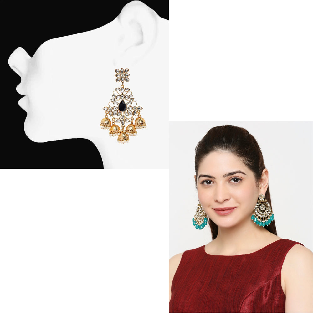 Combo of 2 Pairs of Traditional Round Shaped Dangler Earrings