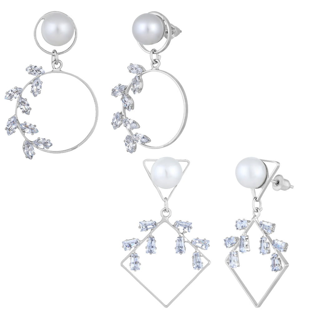 Combo of 2  Geomatrical Shaped Dangler Earrings